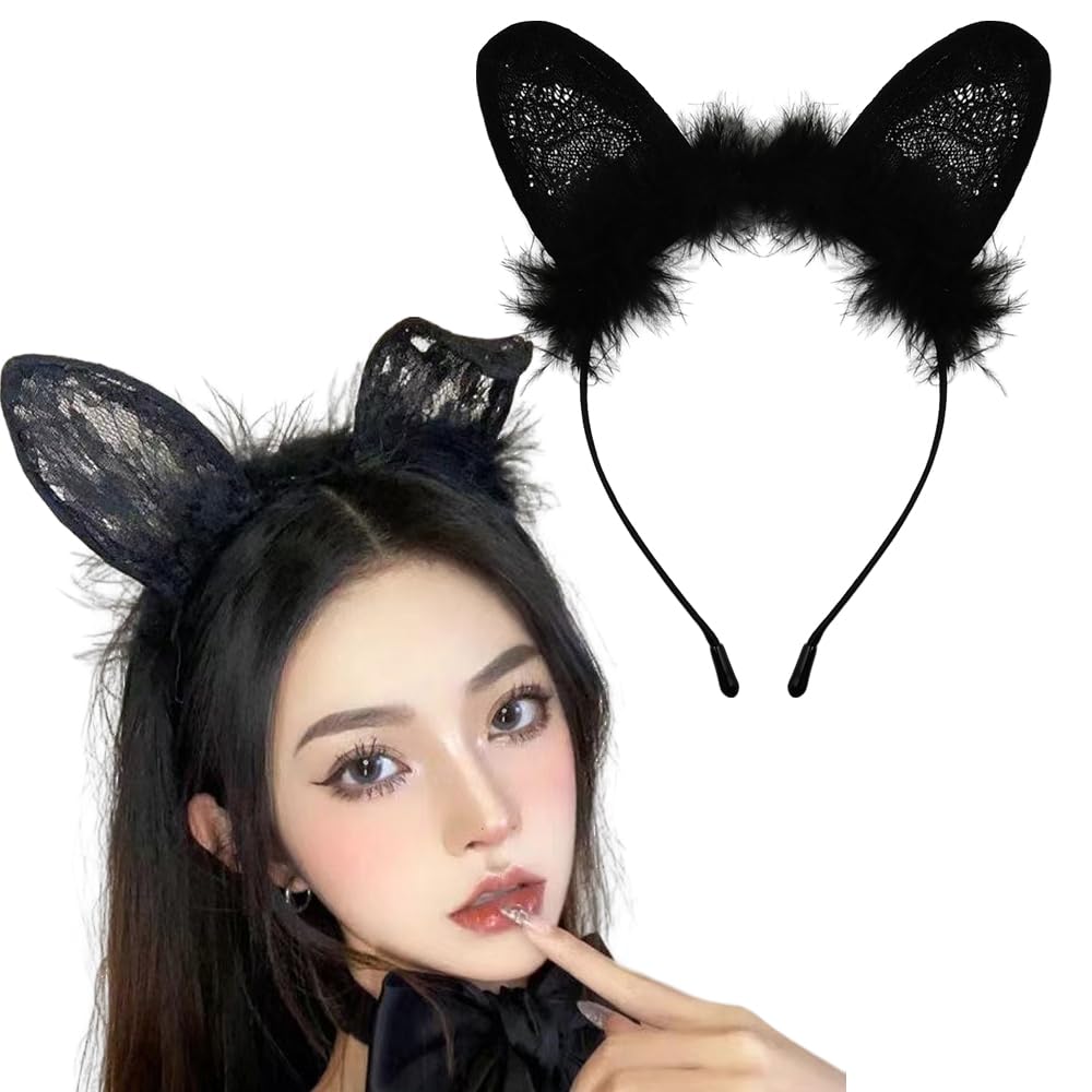 Amazon.com: Cat Ears Headbands for Girls Halloween Black  display picture 2