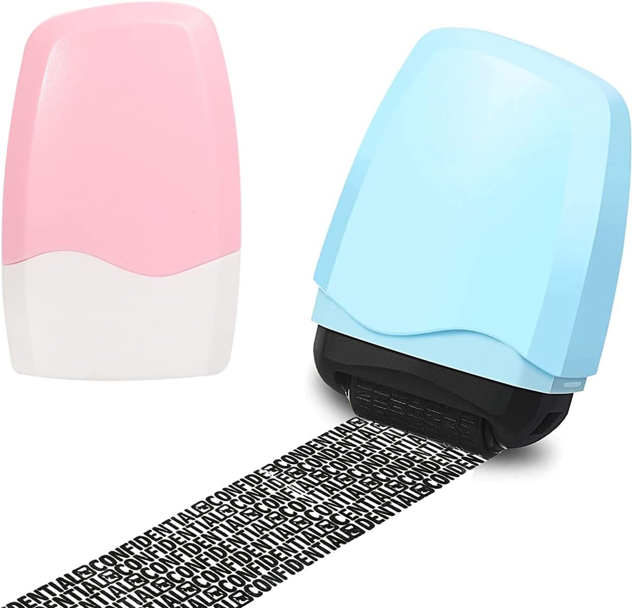 WAFJAMF 2 Pcs Identity Prevention Theft Stamp Security Roller Stamp Private Information Roller Stamp Perfect for Privacy Protection Blue+ Pink