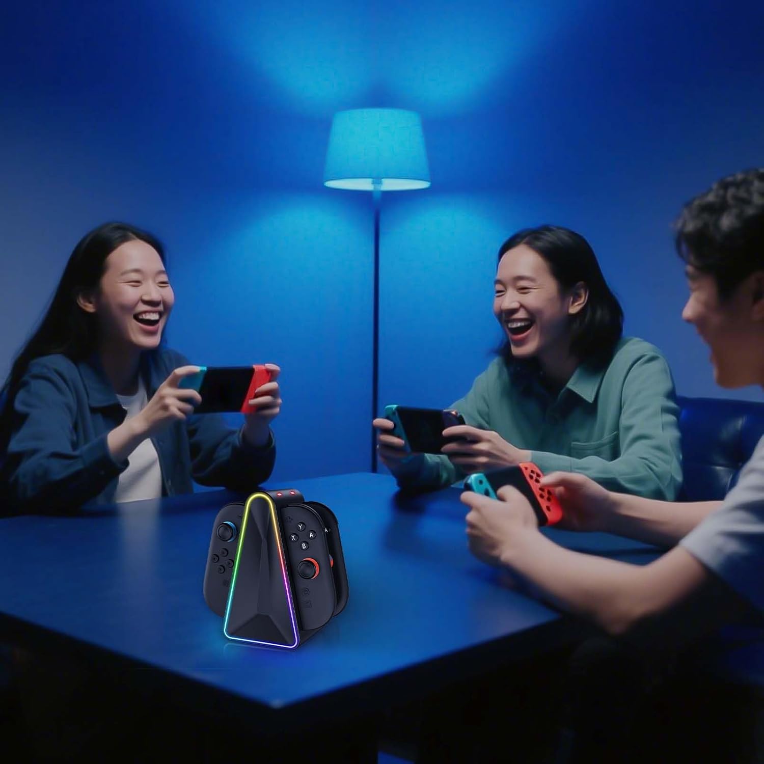 Charging Dock for Nintendo Switch 2 for JoyCon 2, 4-in-1 Dual Direction Magnetic Fast Controller Charger Station with 9 RGB Light, Joypad 2 Controller Charging Docking Station with LED Indicator, Overcharge Protection - Image 7