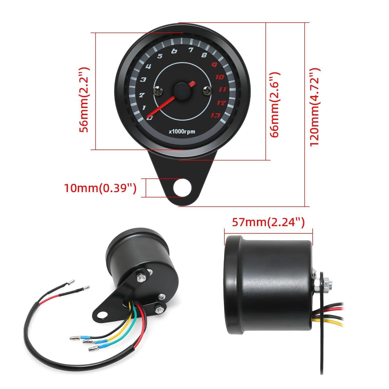 Medidor De Tacómetro Universal Para Motocicleta De 12 V