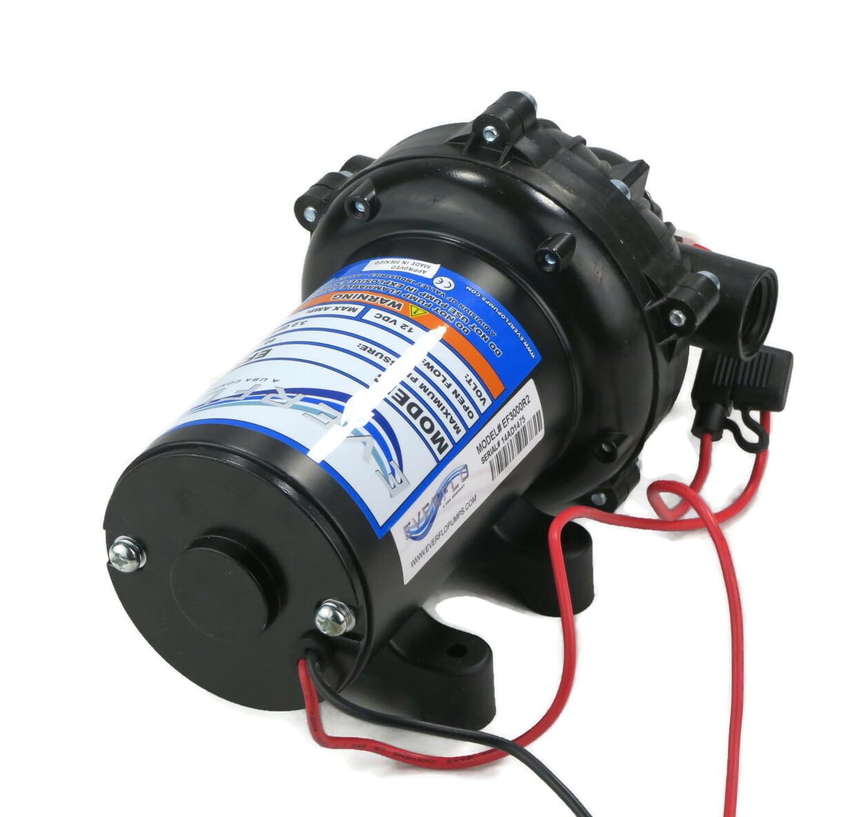 OEM | Everflo Pompe à membrane 3,0 GPM, 12 V, 60 PSI EF3000-BC, EF3000BC, 14190335