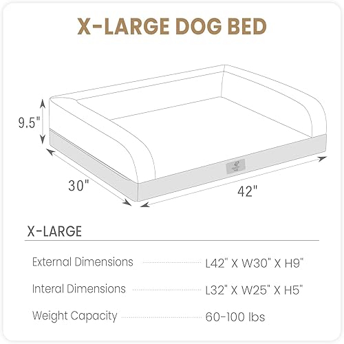 Miniatura 6 de Camas para Perros Extra Grandes, Cama Lavable para Perros con Apoyos Removibles, Cama XL para Mascotas con Fondo Antideslizante, Cama Extra Grande