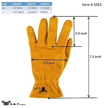 Amazon.co.jp: G＆F 5013 Lキッズレザー作業用手袋、7〜9歳