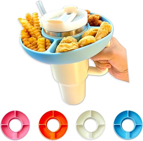 BELL BEAR Tazón para aperitivos Stanley de 40 onzas con asa, bandeja de aperitivos compatible con Stanley Cup de 40 onzas con asa, anillo