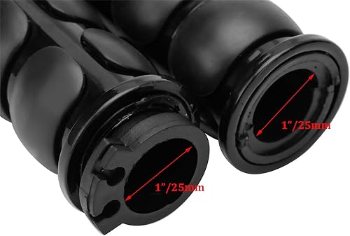 Miniatura 3 de Par de manillares de 1" doble negro para motocicleta extremo manillar para cruceros Harley Honda Yamaha Suzuki