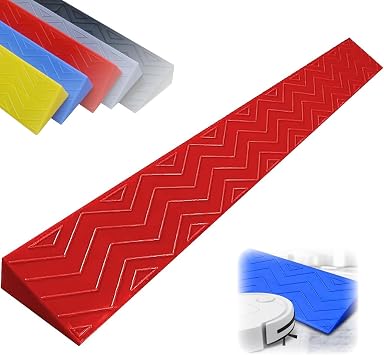 Threshold Ramps, 16.5 Cm Rise Rubber Doorways Ramp, Wheelchair Ramps for Steps, Ramp Non-Slip for Sweeping Robot, Stairs Ramp Reducer,Red,100x12x5.5 cm