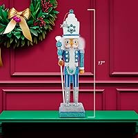 Vista 3 de Kurt Adler Cascanueces de Hollywood, 17 pulgadas, Turquesa/Blanco