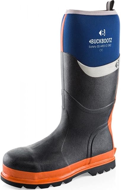 Buckler BBZ6000OR Waterproof Rubber Safety Wellington Boots Orange and Blue (Sizes 5-13) Men's Wellies (7)