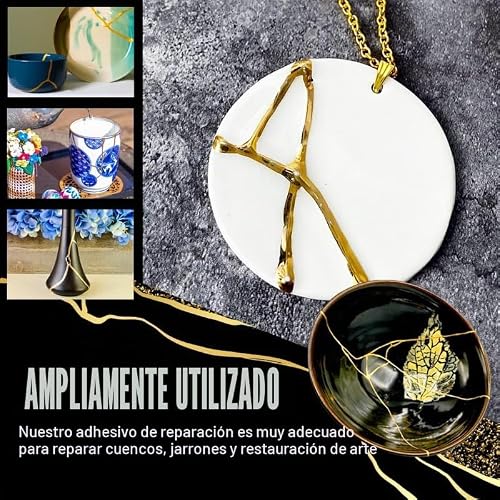 Miniatura 5 de Kit De Reparación Kintsugi Pegamento Alimentario Oro Plata Para Reparación De Cerámica Y Porcelana, Resina Para Cuencos, Platos, Jarrones, Jade, Regalos Con Significado Para Entusiastas Del Diy