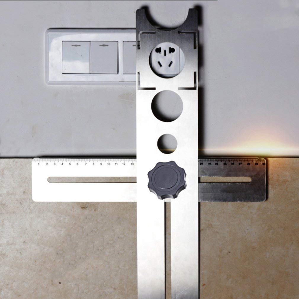 Rapporteur pour Le Travail du Bois, 360 degrés réglable Universel carrelage marbre Verre céramique Sol Forage Trou Outils Trou ouvre localisateur Position règle perforateur Outil de Mesure de Mise en