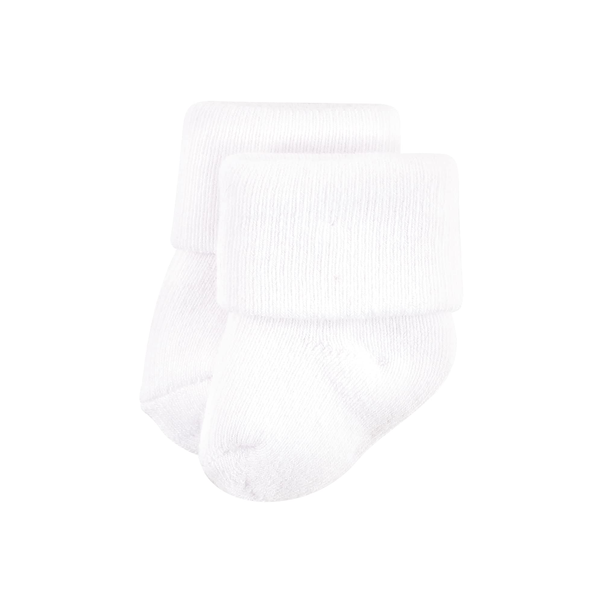 Luvable Friends Uniseks Baby Newborn and Baby Terry skarpety, białe, 6-12 miesięcy
