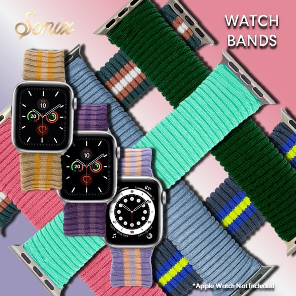Sonix Knit Watch Band Compatible with ﻿Apple Watch | Stretch Ribbed Knit, Stylish, Sporty | 41mm/40mm/38mm, Series 9/8/7/6/5/4/3/2/1/SE | Aquamarine - Image 7