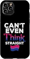 Vista 10 de iPhone 14 Pro Max Can't Even Think Straight LGBTQ Bisexual Flag Gay Pride Bi Case