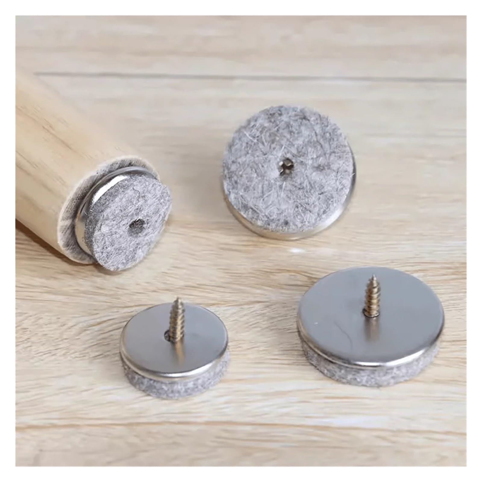 Protectores de suelo para patas de silla, 32 unidades, plateados, 22/24/28/38 mm, fieltro, para sofá, antideslizante, con tornillo antideslizante (38 mm)