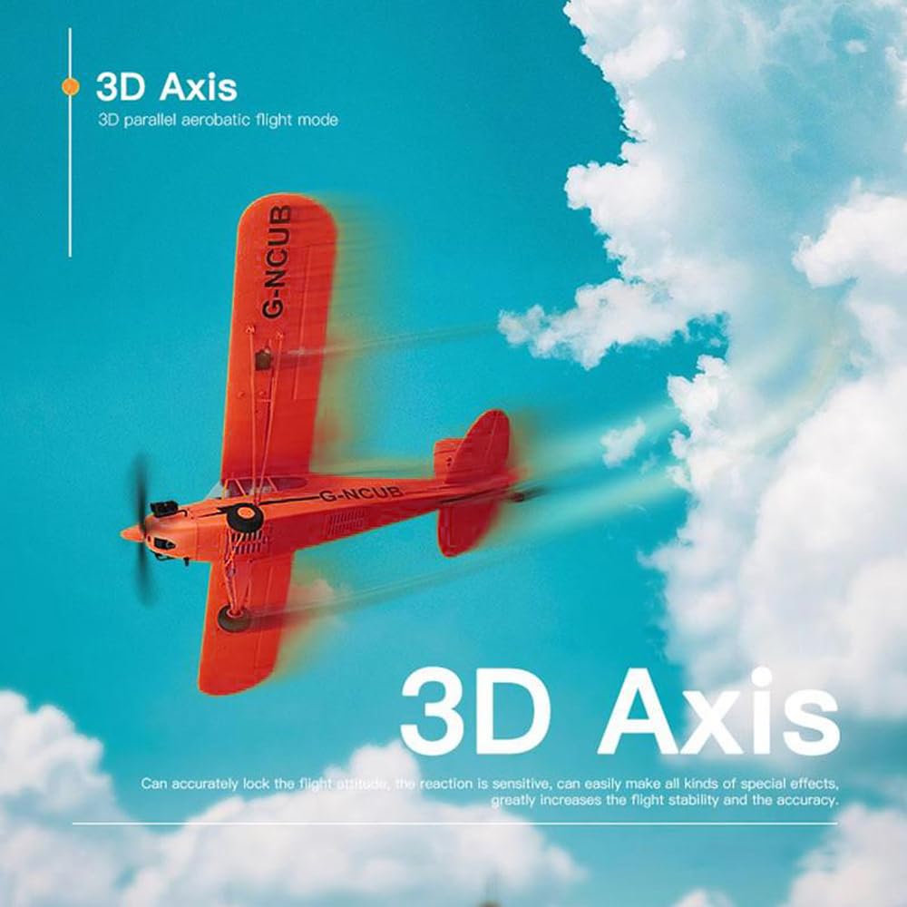 J3 CUB RC Flugzeug 3D/6G 5CH Ferngesteuertes Flugzeug für Erwachsene 1406 Bürstenloser Motor Outdoor Starrflügel Stunt RC Segelflugzeug mit Austauschbaren Teilen