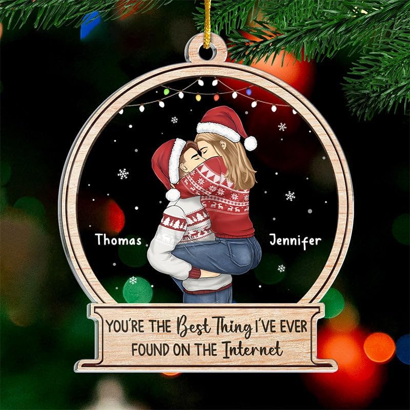 Miniatura 2 de Pawfect House La mejor cosa de Navidad para parejas besadas en Internet, regalos de cumpleaños de aniversario de Navidad para parejas, adornos