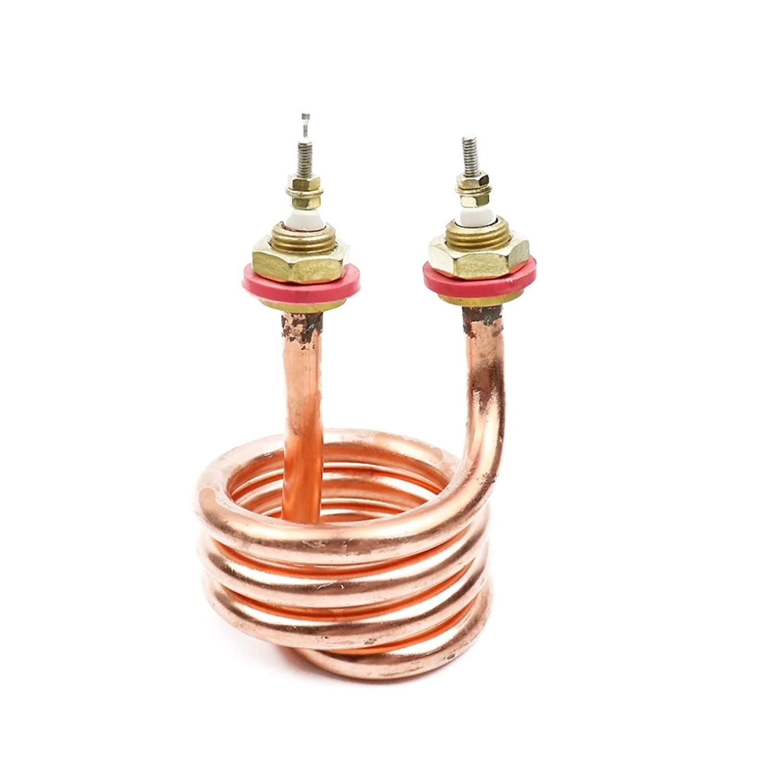 Heating 2500W Electric Copper Brass Heating Element Spiral Heat Tube Immersion Water Heater Element for Distillation