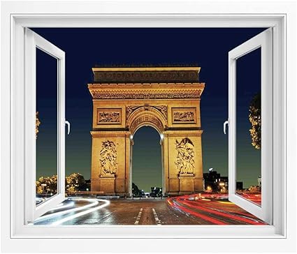 Amazon パリの装飾 Pvc絵画風 壁紙ポスター 1x80 Cm A旋門パリフランス観光入り口のラウンドアバウトの夕焼け 壁紙 簡単壁紙シール 風景 景色ステッカ ウォールステッカー オンライン通販