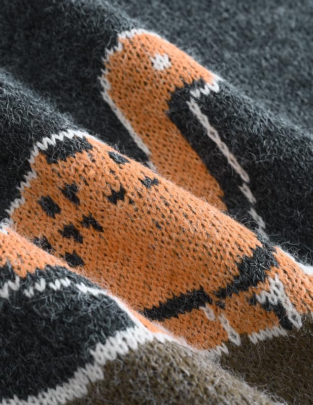 Image of Vamtac Mens Oversized Sweater Vintage Graphic Pullover Crewneck Knit Jumper Y2K Unisex Streetwear 2026 Fall Tops