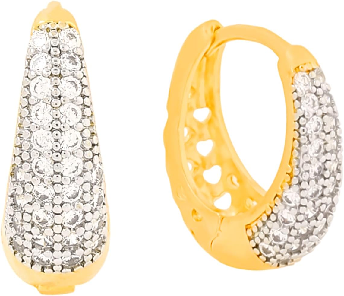 Women's Crystals from Swarovski Classic Designer Plated Base Metal Stylish Hoop Earrings