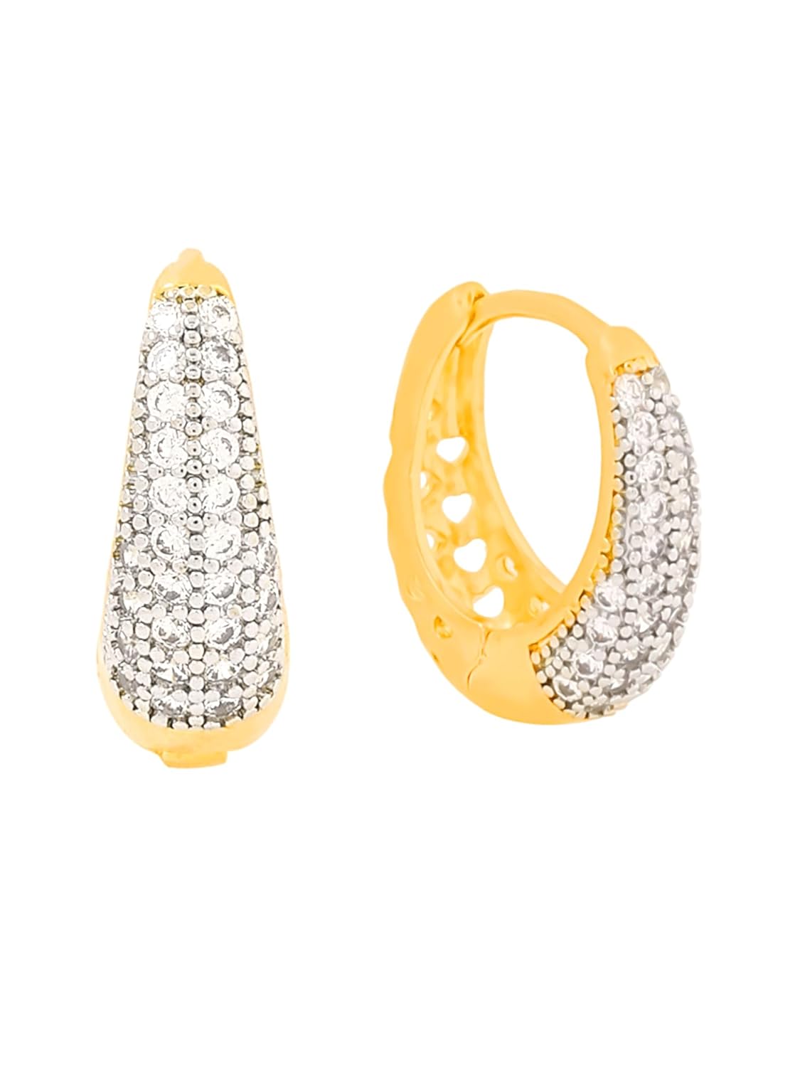 Yellow Chimes Earrings for Women and Girls Crystal Hoops Earrings | Silver Rose Gold Plated Clip On Earring Hoop Earrings for Women | Birthday Gift for girls and women Anniversary Gift for Wife