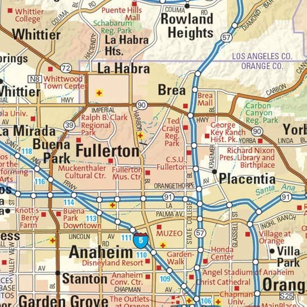 Amazon.co.jp: カリフォルニア州ロサンゼルスのウォールマップ、L - 43