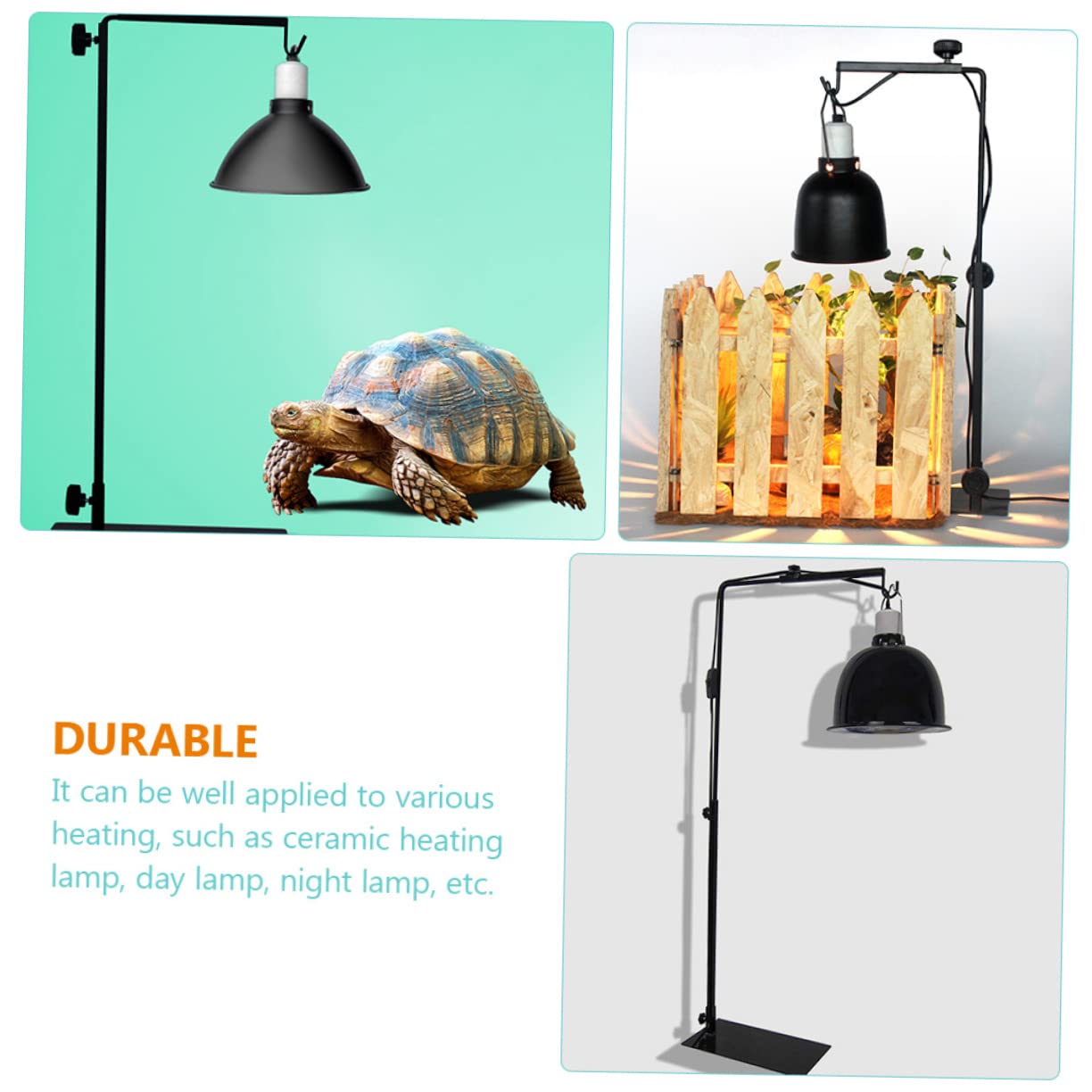 Toddmomy Supporto per Lampada Professionale Regolabile in Metallo per Terrari e Acquari, Base Compatta Resistente per Lampade Riscaldanti Rettili e Animali Domestici, Pratico per Uso Quotidiano