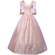 Womens Victorian Rococo Dress Lace Bell Sleeve Ball Gown Renaissance Masquerade Party Dresses Elegant Court Dress