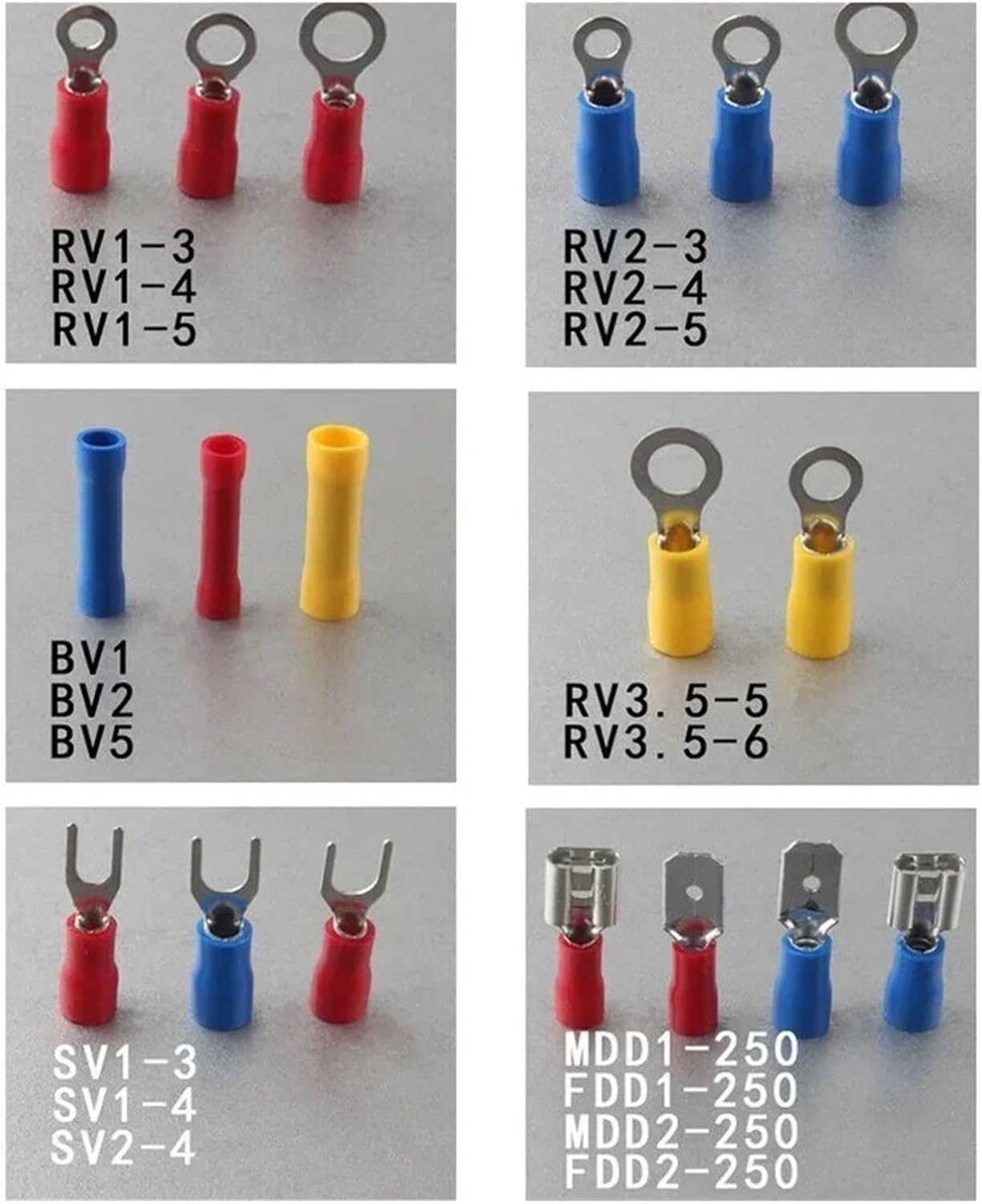 1300PCS Insulated Cable Connector Electrical Wire Crimp Spade Butt Ring Fork Set Ring Lugs Rolled Terminals Assorted Kit