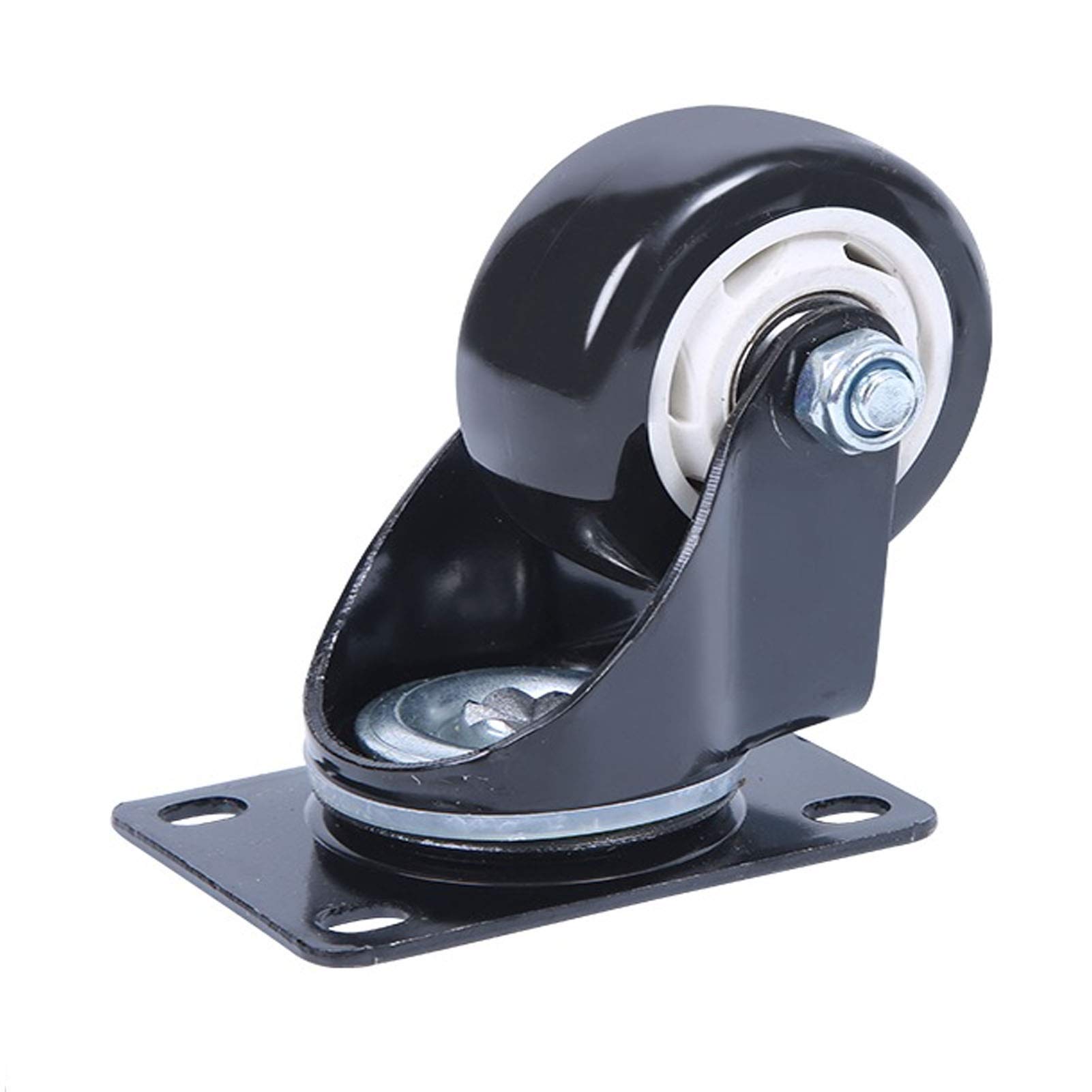 4 Ruedas giratorias Negras de Poliuretano 2 Pulgadas for carros | Ruedas for muebles resistentes con gran capacidad de carga for bancos de trabajo y mudanzas