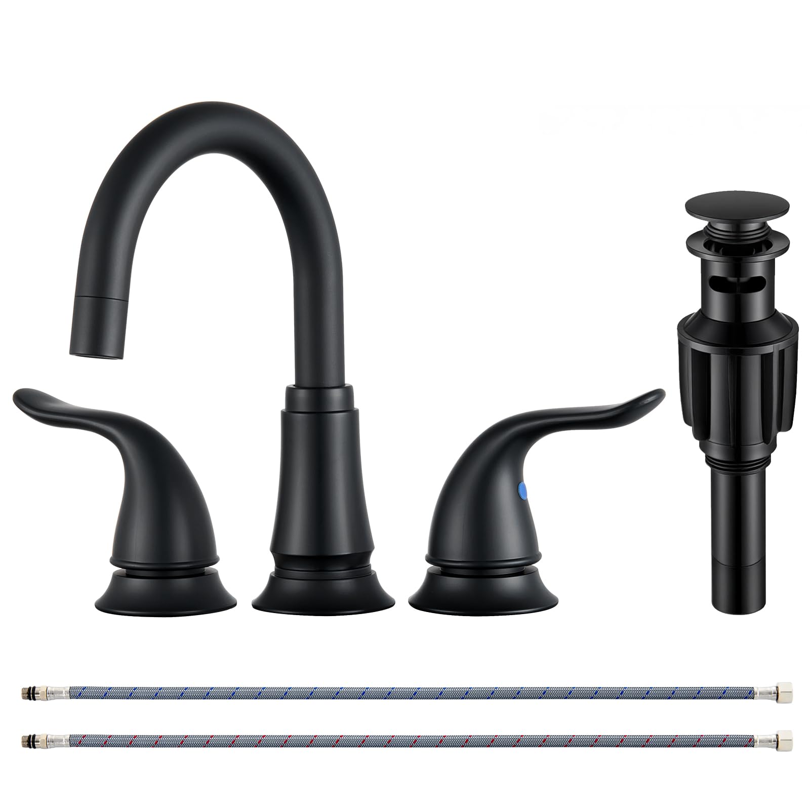 Robinet d'évier de salle de bain mitigeur mélangeur col de cygne inox