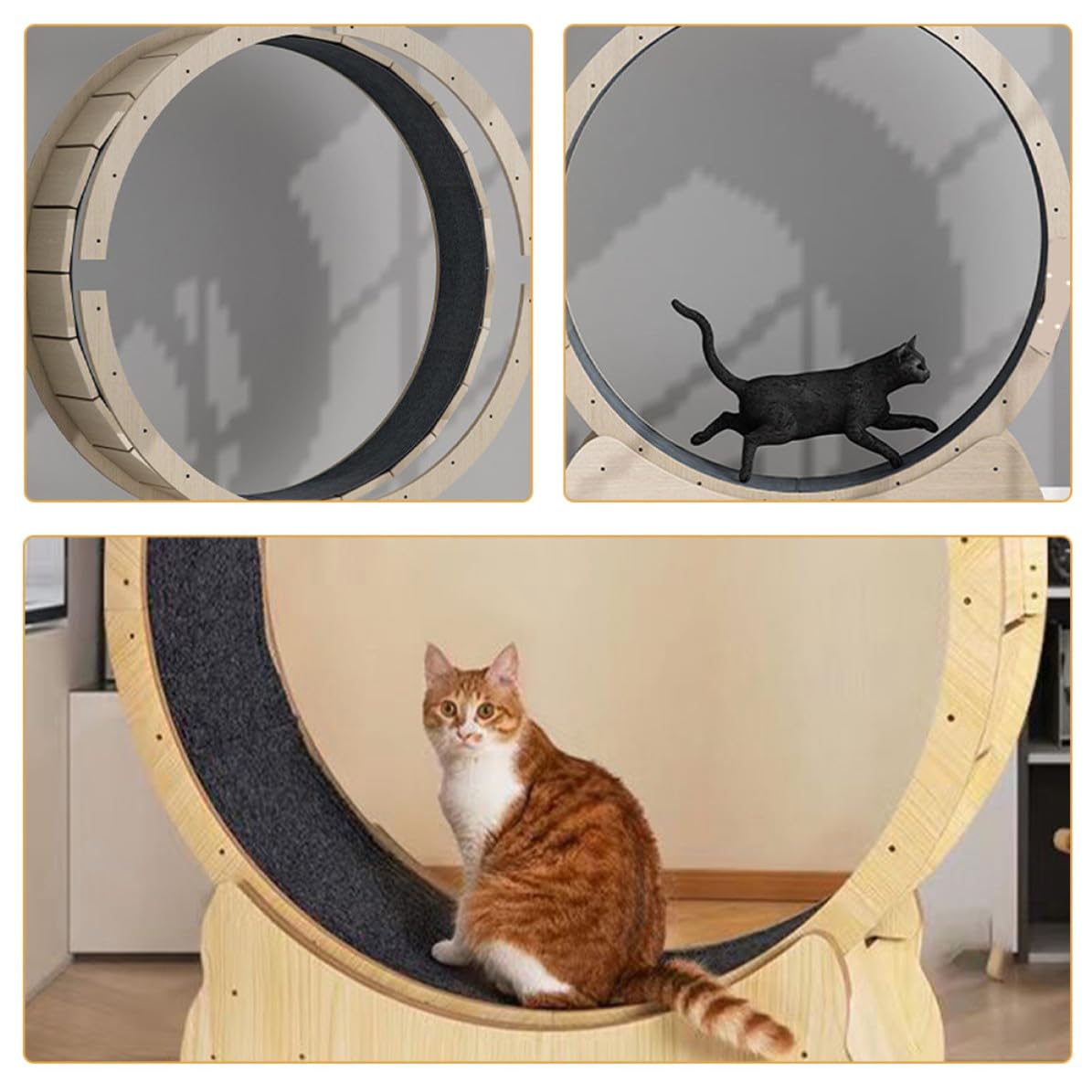 SHINEOFI Kratzmatte und Einfacher Montage mit Multifunktionalem Design und Katzenlaufrad Zubehör aus Filz als Indoor Kratzteppich für Katzen für Wohnungskatzen