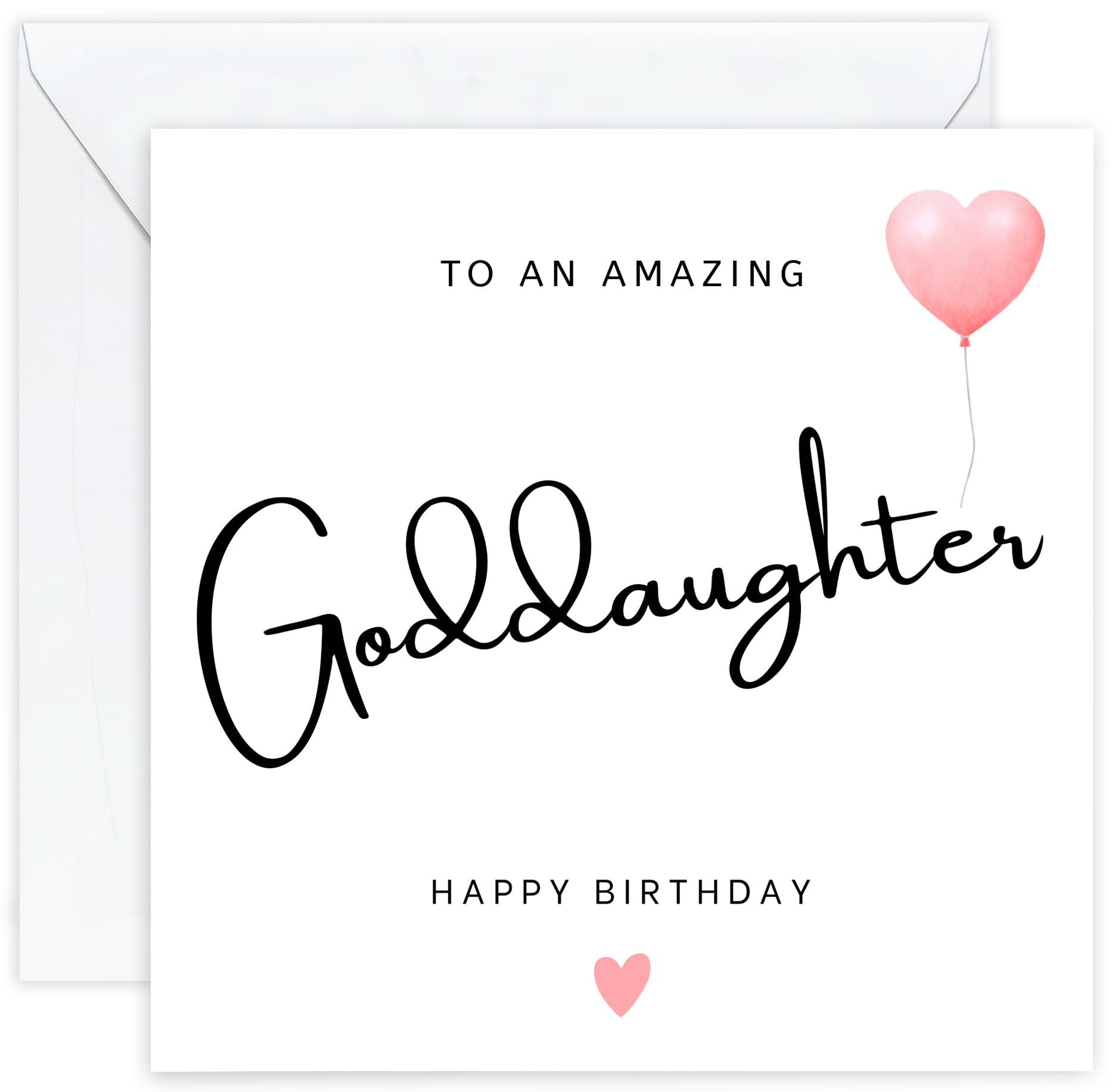 Personalised Goddaughter Birthday Card – Elegant Birthday Card for Goddaughter with Customised Message on Premium 350gsm Cardstock, Ideal from Godmother or from Godfather (Goddaughter)