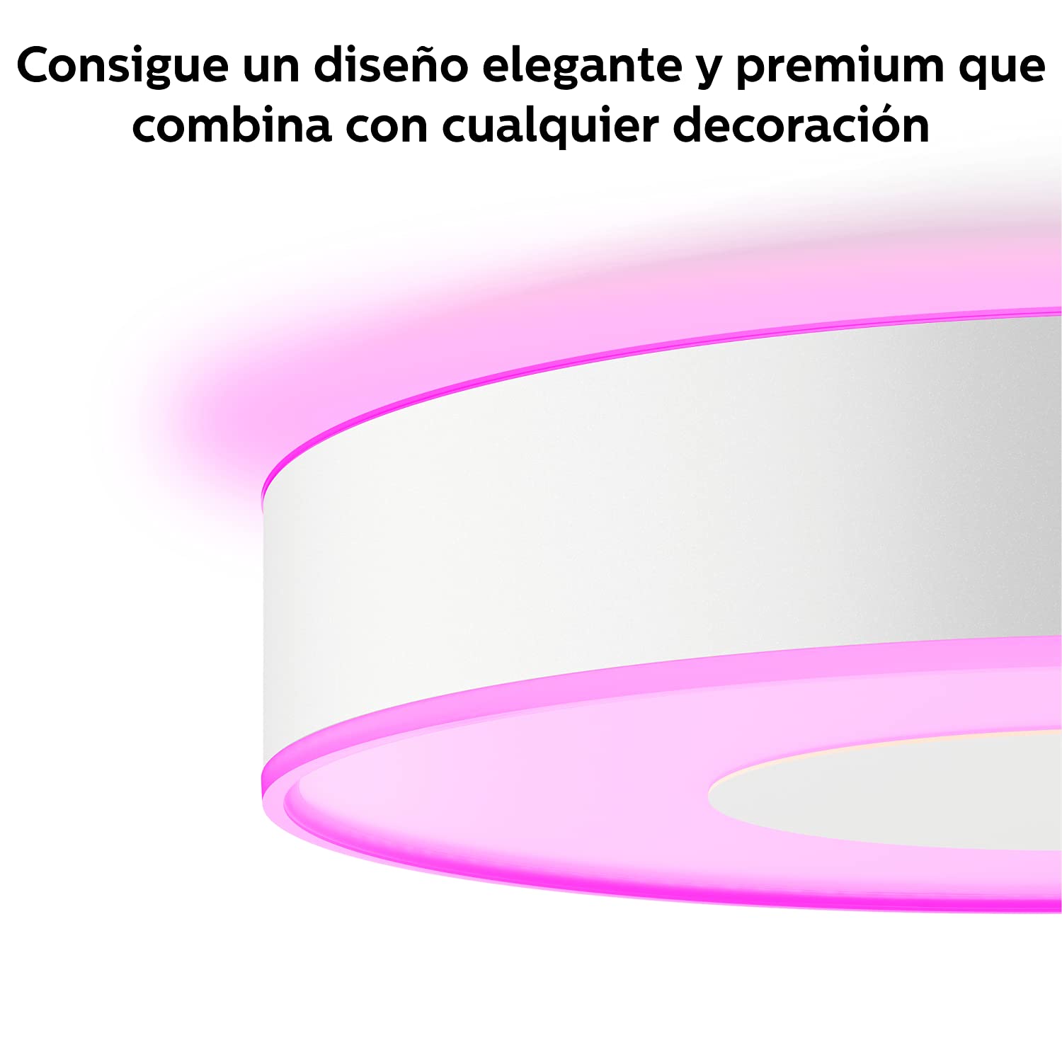 Philips Hue – Lámpara de techo LED inteligente Hue Infuse 33W-2100 lúmens, Luz Blancay de Colores, Compatible con Alexa y Google Home, Color Blanco, diámetro 38cm