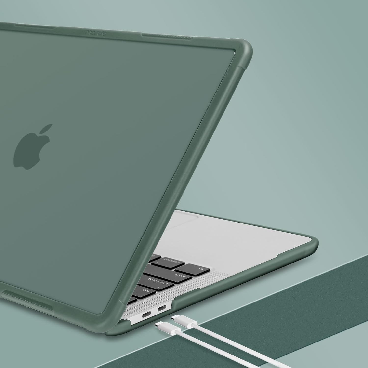MOSISO Compatible with MacBook Pro 13 inch Case M2 2025-2016 A2338 M1 A2251 A2289 A2159 A1989 A1708 A1706, Heavy Duty Plastic Hard Case with Kickstand&Keyboard Skin&Screen Film&Type C, Emerald Green