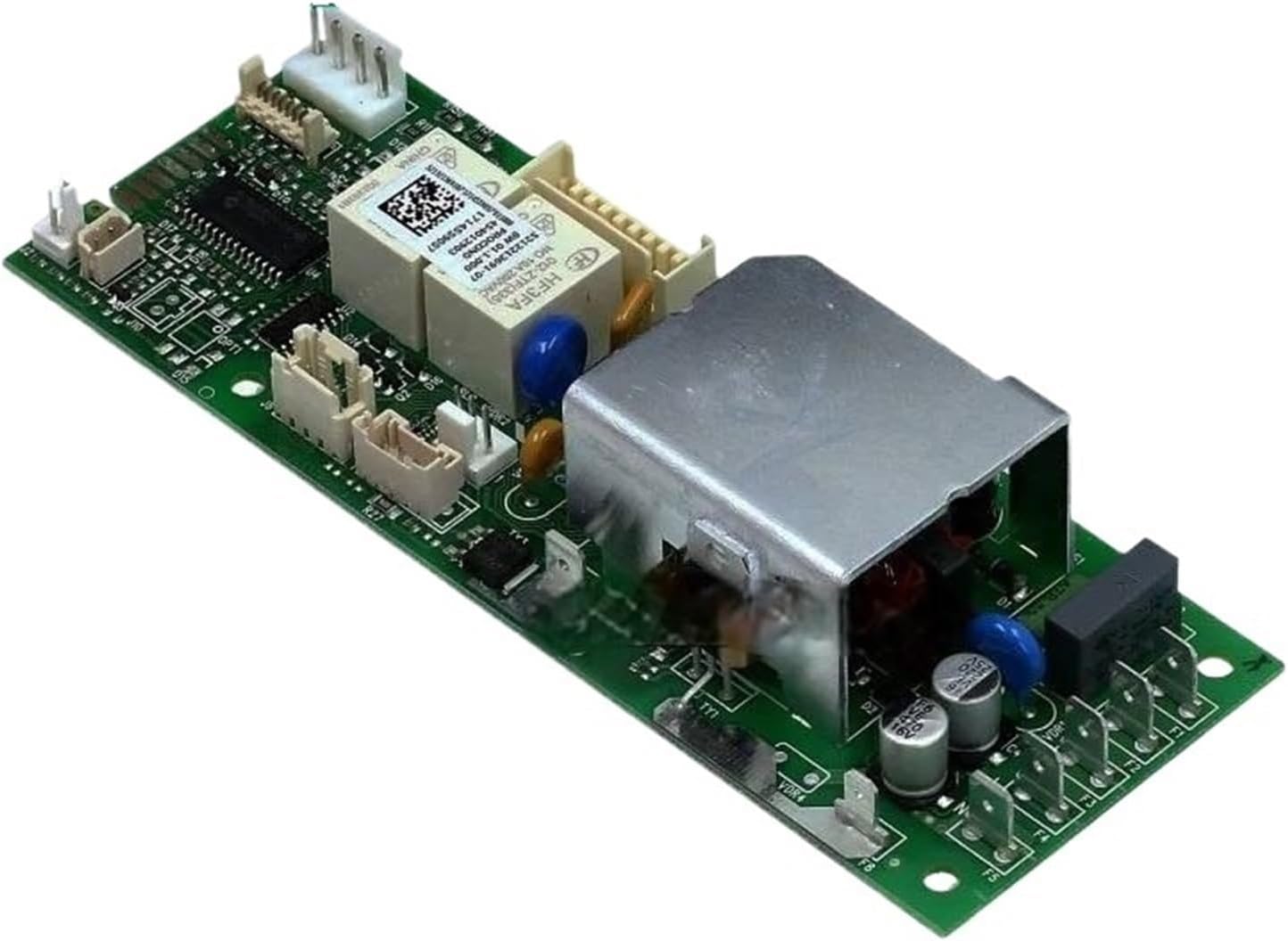 Angled view of the circuit board with connectors