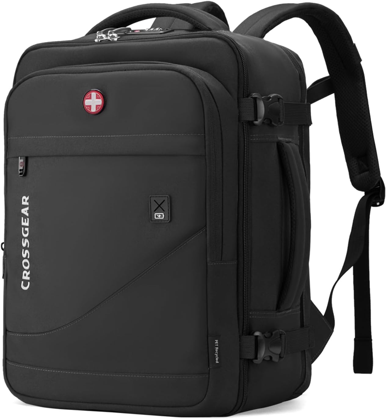 Travel Backpack for Spirit Airlines 18x14x8 Inch,TSA Approved Underseat Personal Item Backpack for 15.6" Laptop,1.8lb Lightweight Eco-Friendly Bag with Anti-Theft Lock & RFID Pocket(Black)