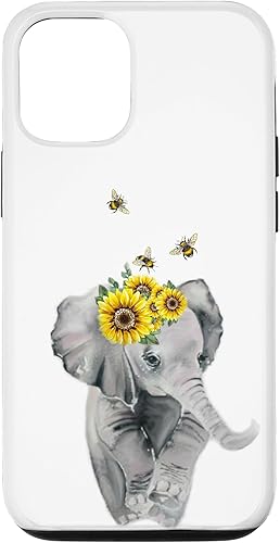 iPhone 15 Elephant bumble bee - Funda de abejas melíferas amante de los animales de girasol