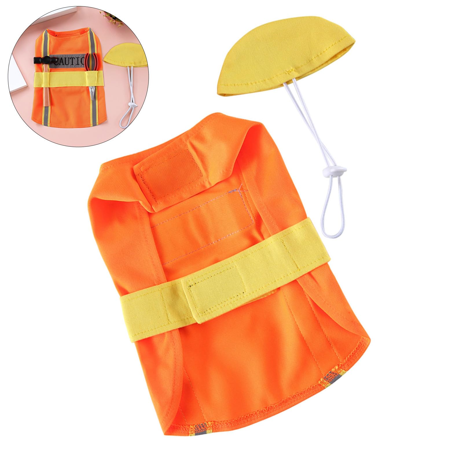 VICASKY 4 Pezzi Costume per Cane Aspetto da Ingegnere Arancione M in Poliestere