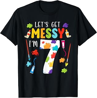 Art Painting 7th Birthday Artist 7 Years old Party Theme T-Shirt