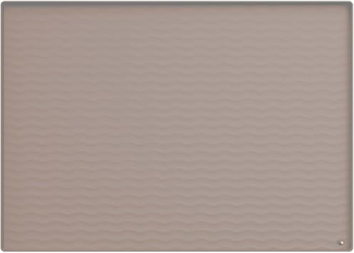URMONA 28 x 22 Waterproof Silicone Under Sink Mat Cabinet and Counter Protector, Shelf Liner for Kitchen and Bathroom, Storage and Organizers, Litter Mat, Pet Cat Puppy EssentialsKhaki