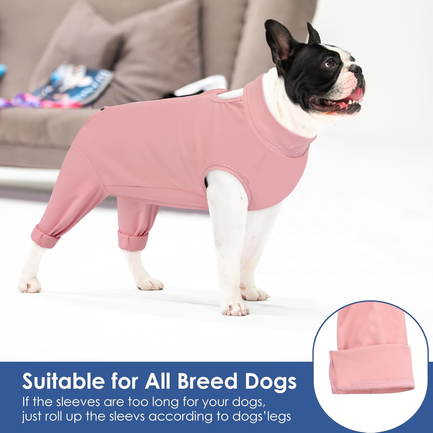 AOFITEE Extra Large Dog Recovery Sleeve, Dog Recovery Suit for Hind Legs, Anti Licking Dog Rear Leg Sleeve for Female Male Dogs, Dog Wound Cover for Rear Leg and Abdomen, Dog Cone Alternative Pink 3XL
