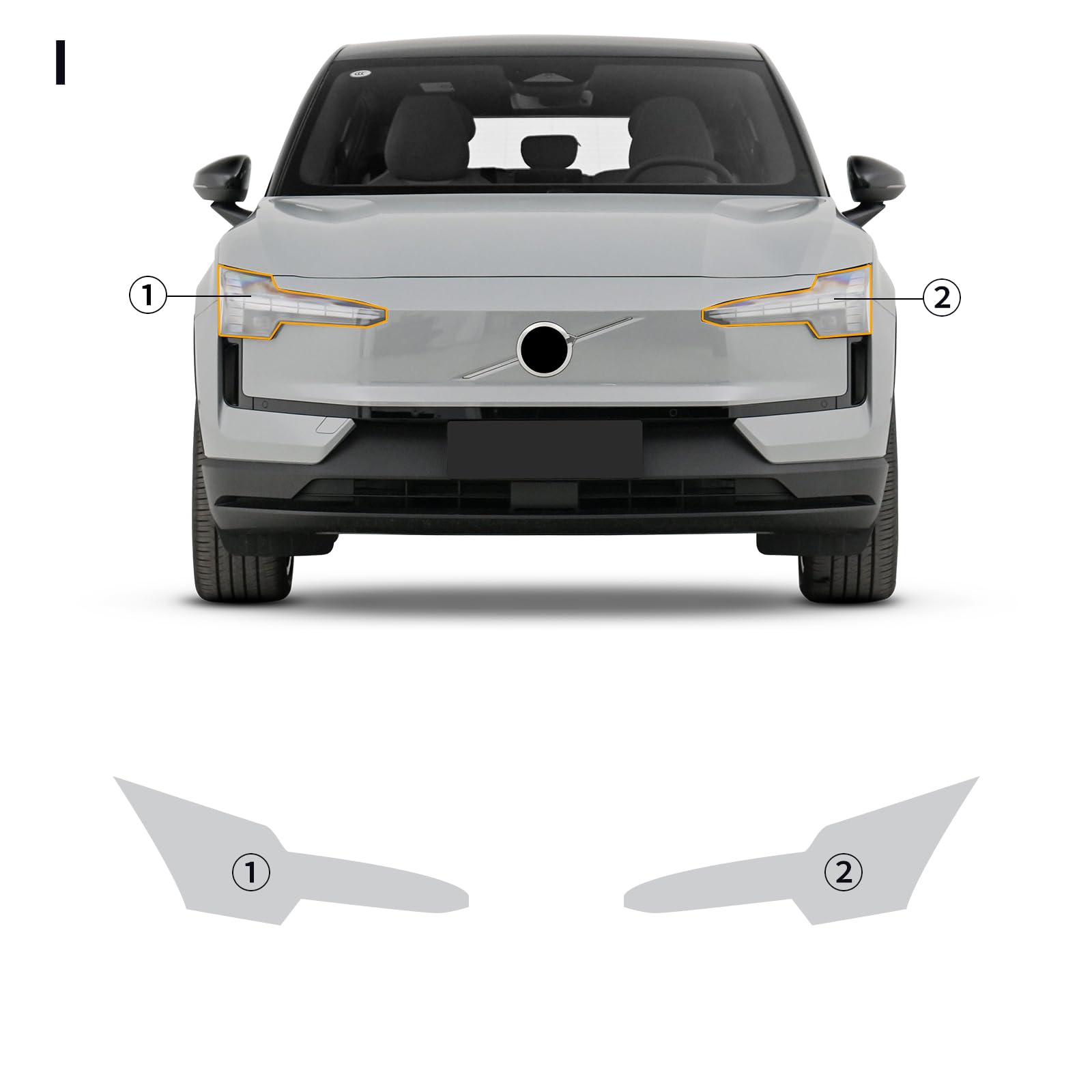VOLVO EX30 ホイールカバー用プロテクションフィルム 20インチ４枚分 Amazon.com: FDAIUN for Volvo EX30 2023-2025 8.5mil TPU PPF Clear