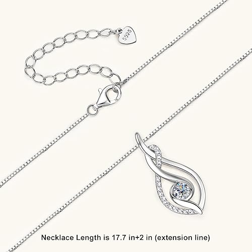 Miniatura 2 de Collar con colgante de infinito de moissanita para mujer, chapado en oro de 18 quilates, plata de ley 925, collar de amor delicado de cumpleaños,