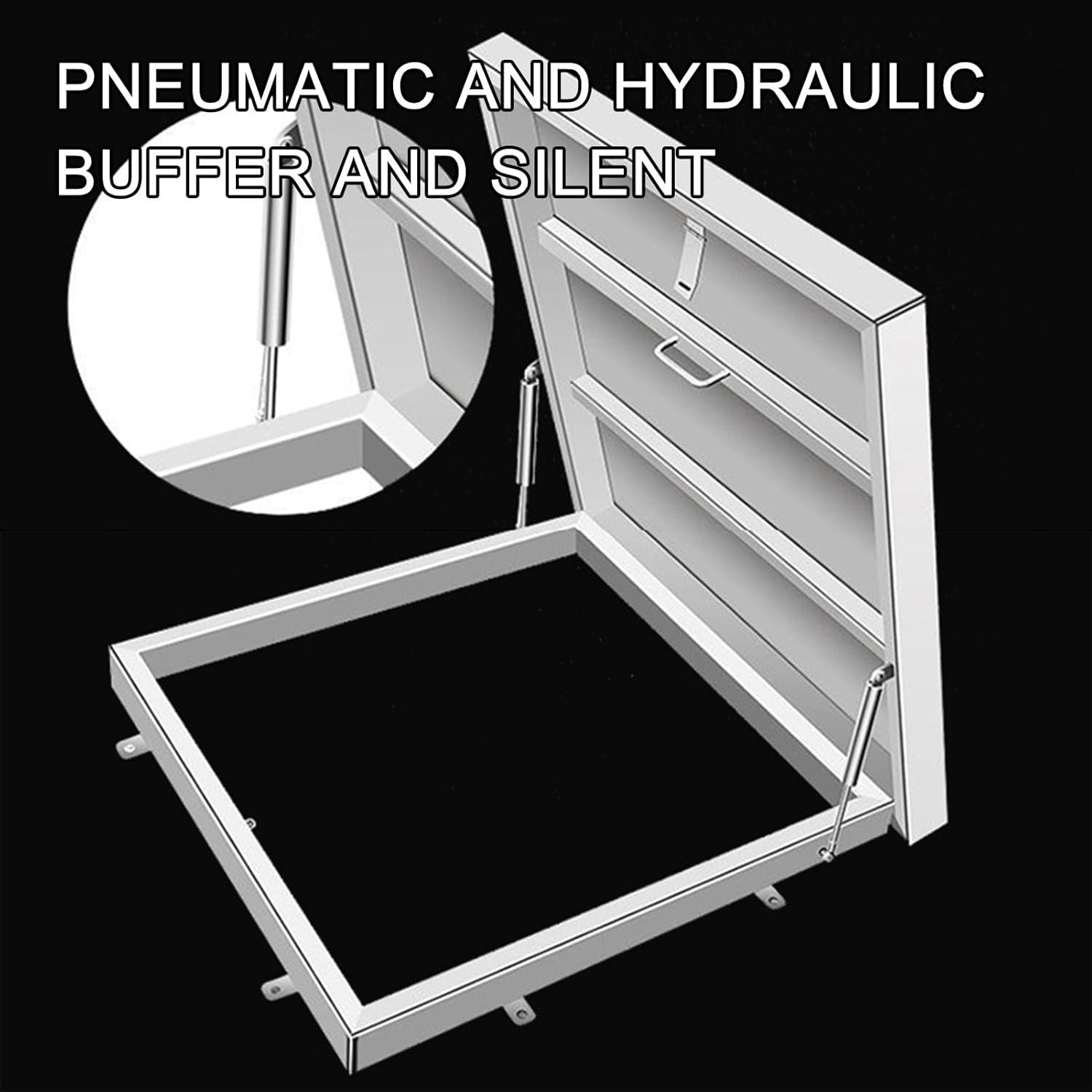 Metal Roof Access Hatch, Heavy Duty Stainless Steel Emergency Roof Access Gate, for Residential Buildings, Commercial Buildings, Industrial Plants(60 * 60cm/23.6 * 23.6in)