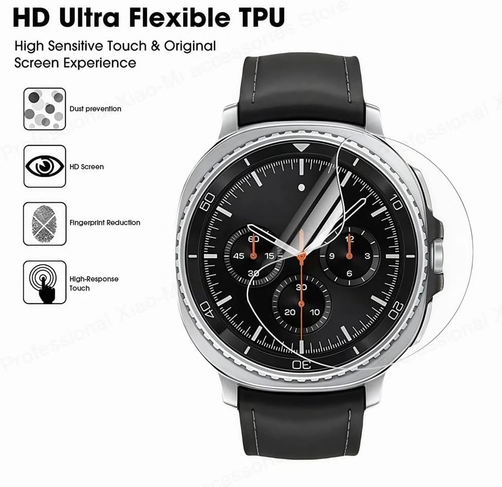 5Pcs Hydrogel Film Screen Protector for Samsung Galaxy Watch8 Watch 8 44mm Smartwatch Soft HD Clear TPU Film Touch Sensitive, Self-Healing, Anti-Scratch, Ultra-Thin, Easy Installation