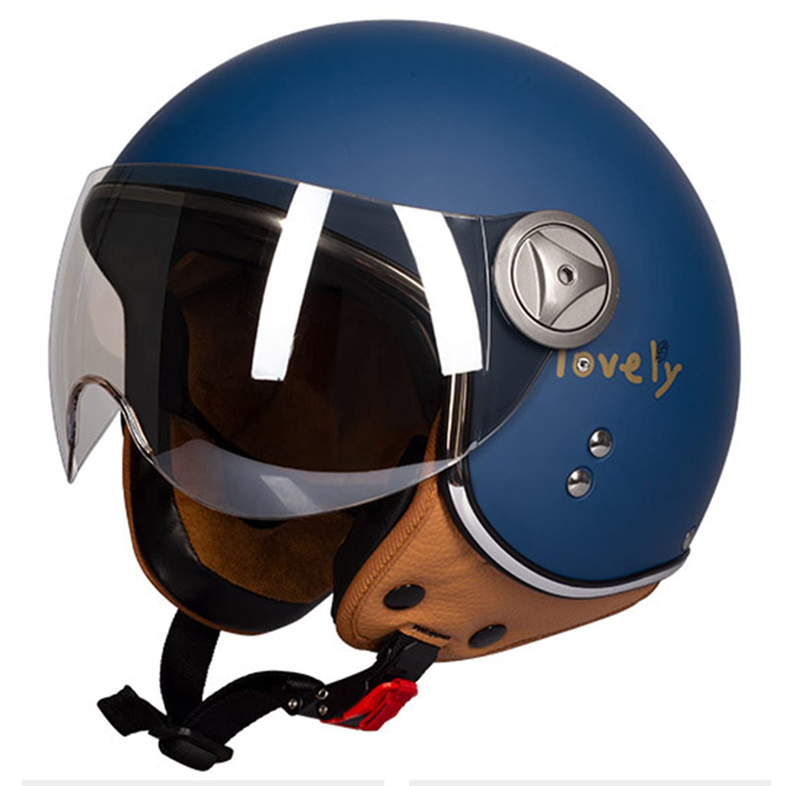 SDKUing Adult Motorcycle Open Face Half Helmet, Summer Sunscreen Motorcycle Retro Helmet 3/4 Motorcycle Helmets, Vintage Style Motorbike Scooter Electric Crash Helmet, DOT Approved