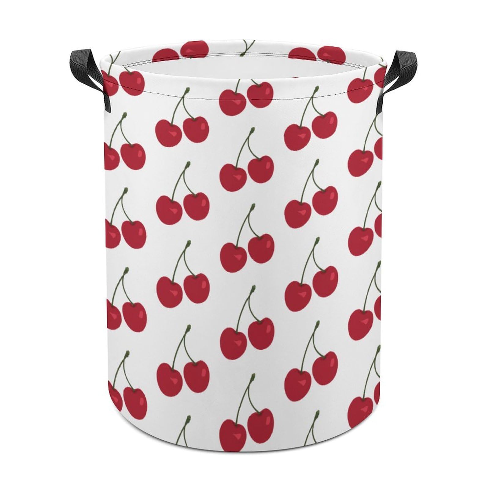 Lyfthologen Laundry Hamper, Fruit Cherry Laundry Basket, Washing Basket with Handle