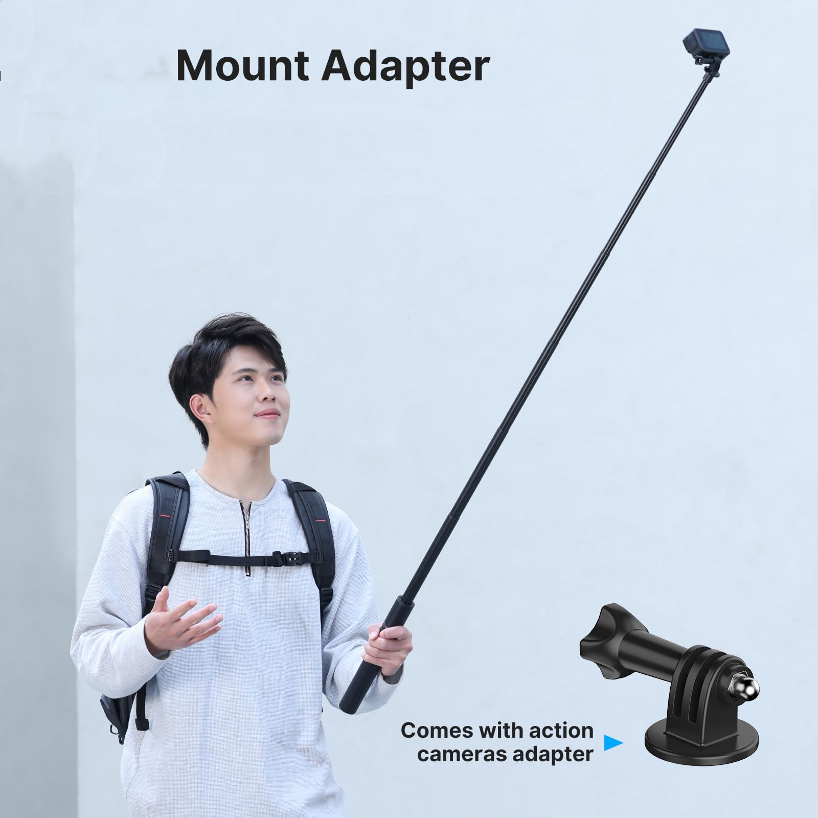 ULANZI TT52 Selfie Stick Trípode de 150 cm para Insta360 X3/X4/X5/GO 3/Flow/ONE RS/GO 2/ONE X2/ONE R/ONE X/ONE, palo de acción, monopié fotográfico compatible con DJI