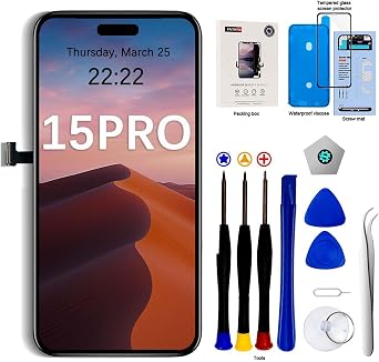 EFaith for iPhone 15 Pro Screen Replacement 6.1" LCD with Repair Kits
